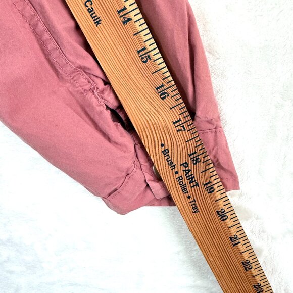 100% Cotton Anorak Jacket Womens S Pink Mauve Cinched Waist Full Zip Utility - Picture 7 of 9